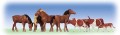 Faller Horses, brown-spotted cows 154002