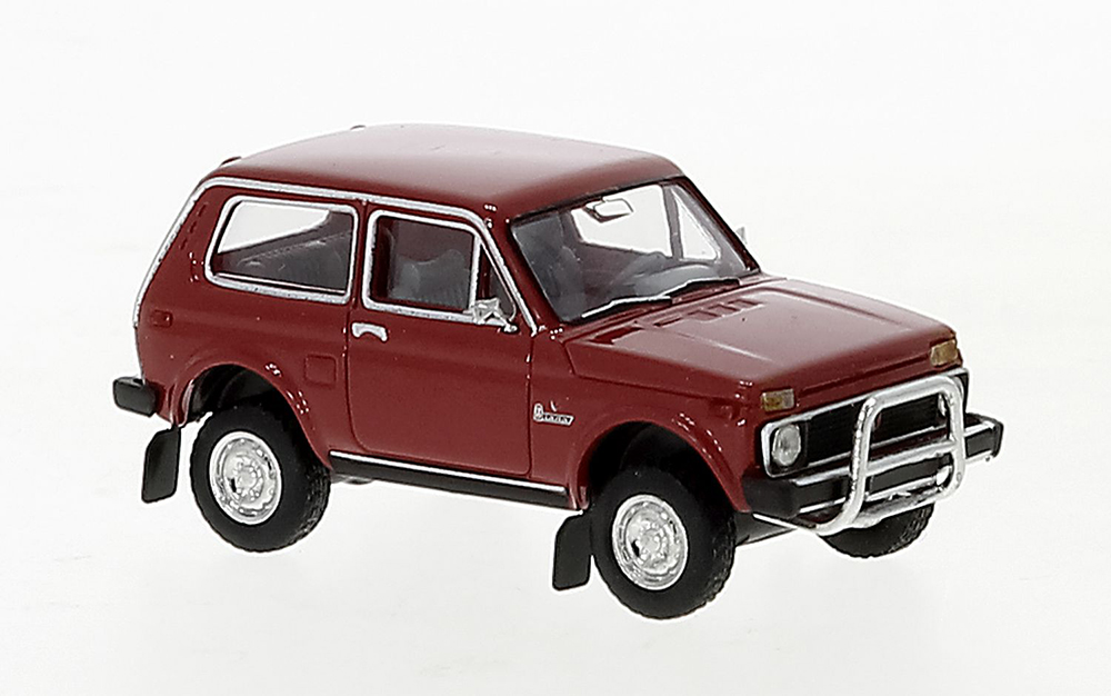 Brekina 27240: Lada Niva VAZ 2121 red with bullbar