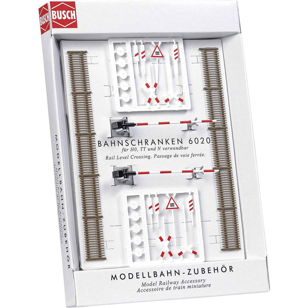 Busch 6020: Жел. переезд со шлагбаумом, сборный набор
