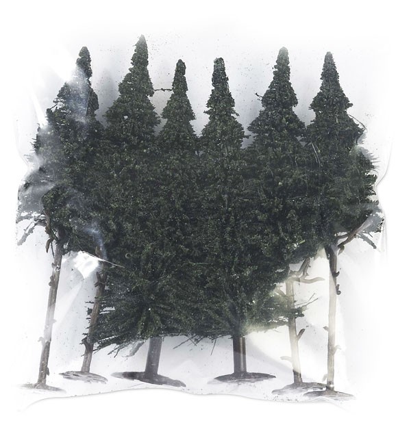 Busch 6410: 6 pine trees, 110-140