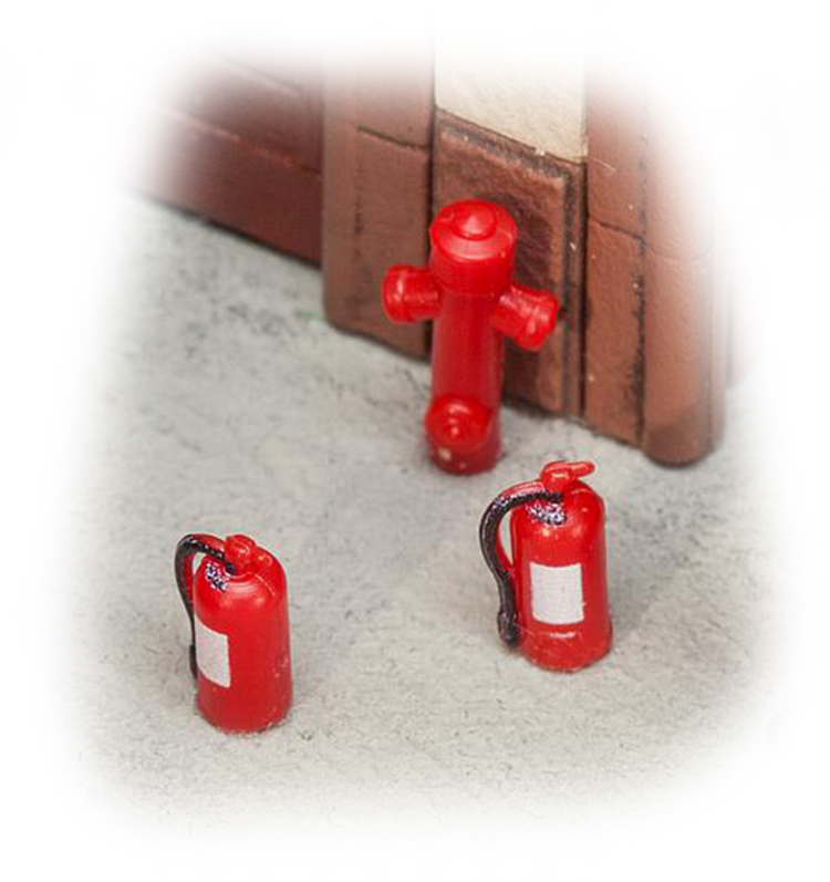 Faller 1809450: 6 Extinguishers and 2 hydrants