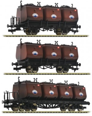 Fleischmann 526505: Coal bucket cars set 3 pcs