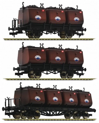 Fleischmann 526506: Coal bucket cars set 3 pcs
