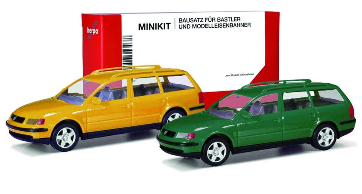 Herpa 012249-007: Volkswagen (VW) Passat Variant B5 MiniKit желтый / зеленый