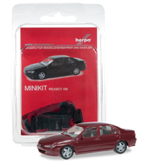 Herpa 012256-003: Peugeot 406 темно-красный