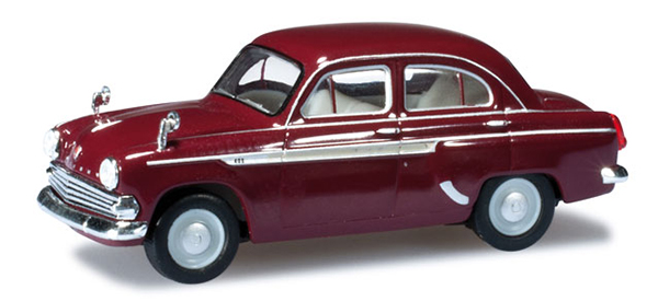 Herpa 023672r: Moskvich 403 tumepunane