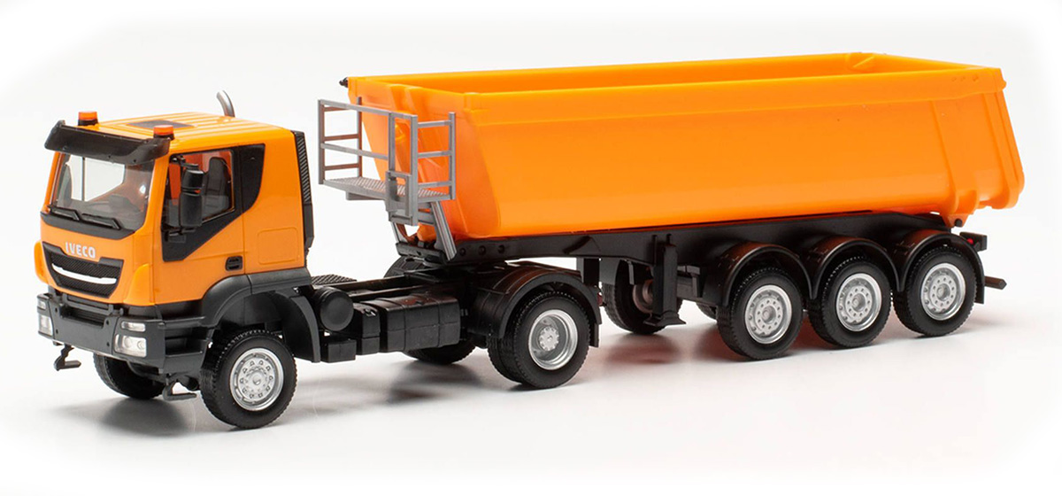 Herpa 315111: Iveco Trakker Schmitz Cargobull dump truck