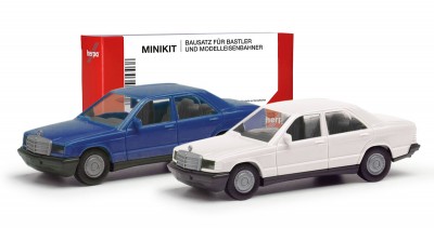 Herpa 012409-009: Mercedes Benz 190E Kasten MiniKit  Синий/Белый