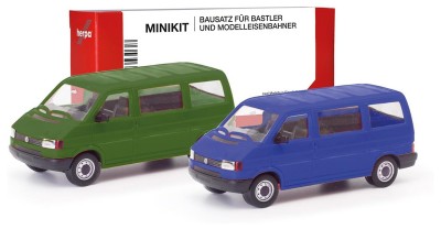 Herpa 012805-002: Volkswagen (VW)  T4 bus MiniKit оливково-зеленый/ультрамариновый синий