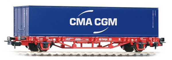 Piko 57734: Konteinervagun koos konteineriga 'CMA CGM' Typ Lgs579