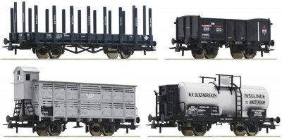 Roco 76077: Set of goods wagons, 4 pcs