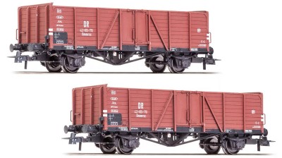 Roco 76108: Set of goods wagons of the DR El-u, 2 pcs