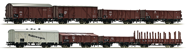 Roco 44003: Freight cars, 8 pcs DRG