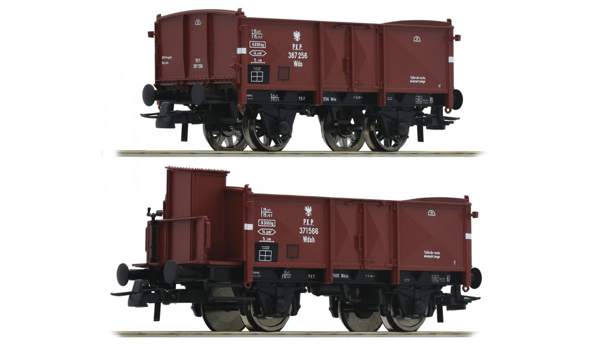 Roco 76069: Set of goods wagons of the PKP, 2 pcs